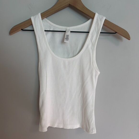 Skims White Cropped Ribbed Tank - Picture 1 of 8